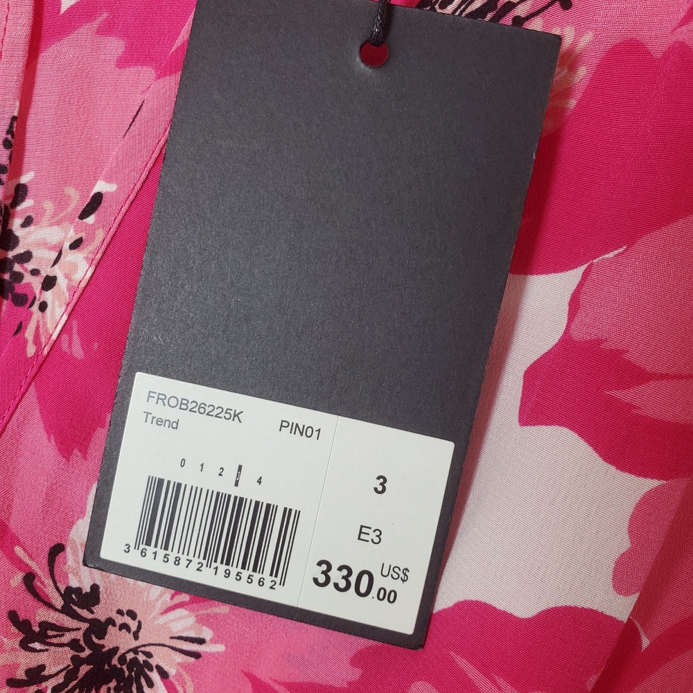 The Kooples NWT Pink Floral Silk Fit & Flare Dress Summer Party US Size Large‎ - Picture 11 of 15